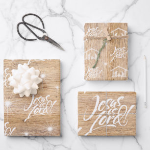 Jesus is een kerstbos Christelijk rustiek Inpakpapier Vel