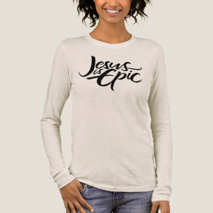 Jesus is Episch Borstel Lettertype Religieuze Call Tri-Blend Shirt