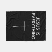 Jesus Is Everything Minimal Cross Christian Faith  Fleece Deken (Voorkant (Horizontaal))