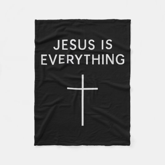 Jesus Is Everything Minimal Cross Christian Faith  Fleece Deken (Voorkant)