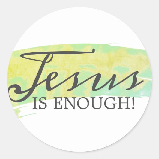 JESUS IS GENOEG! RONDE STICKER (Voorkant)