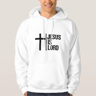 Jesus is Heer Kruis Geloof Christelijke Bijbel God Hoodie