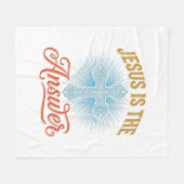 Jesus Is het Antwoord Christelijk Kruis Vectorontw Fleece Deken (Voorkant (Horizontaal))