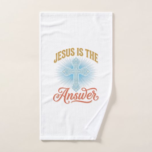 Jesus Is het Antwoord Christelijk Kruis Vectorontw Handdoek (Handdoek)