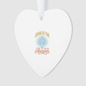 Jesus Is het Antwoord Christelijk Kruis Vectorontw Ornament (voorkant)