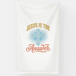 Jesus Is het Antwoord Christelijk Kruis Vectorontw Spandoek