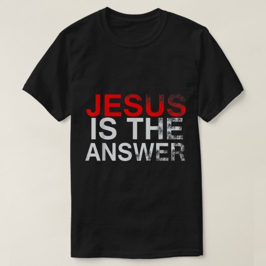 JESUS IS HET ANTWOORD-Christelijke thema T-shirt (Design voorkant)