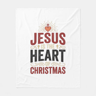Jesus is het hart van het Kerstmis Vintage T-shirt Fleece Deken