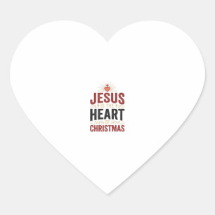 Jesus is het hart van het Kerstmis Vintage T-shirt Sticker