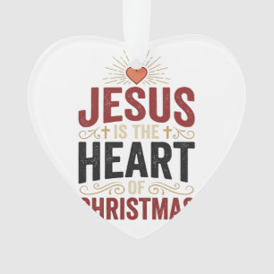 Jesus is het hart van Kerstmis Vintage T-shirt Ornament