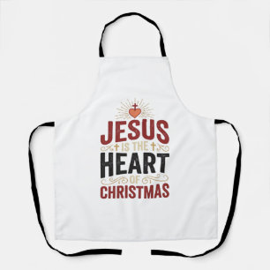 Jesus is het hart van Kerstmis Vintage T-shirt Schort