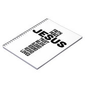 Jesus is het kruisontwerp centraal notitieboek (Linkerzijde)