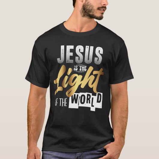 JESUS IS HET LICHT VAN DE WERELD T-SHIRT (Voorkant)