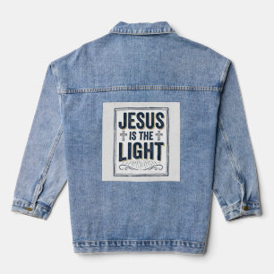 Jesus Is Het Licht Vintage Christelijk T-Shirt Denim Jacket