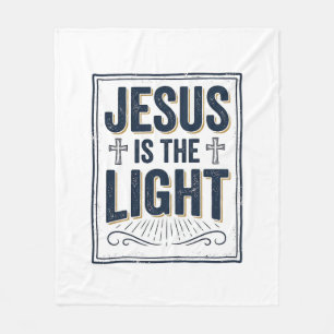 Jesus Is Het Licht Vintage Christelijk T-Shirt Fleece Deken