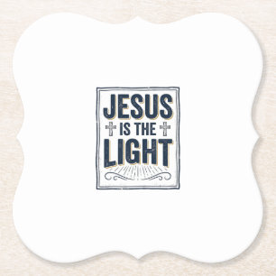 Jesus Is Het Licht Vintage Christelijk T-shirt Kartonnen Onderzetters