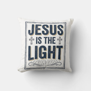 Jesus Is Het Licht Vintage Christelijk T-shirt Kussen
