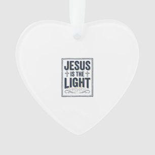 Jesus Is Het Licht Vintage Christelijk T-Shirt Ornament