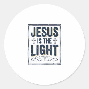 Jesus Is Het Licht Vintage Christelijk T-shirt Ronde Sticker