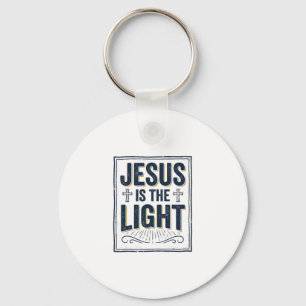 Jesus Is Het Licht Vintage Christelijk T-shirt Sleutelhanger