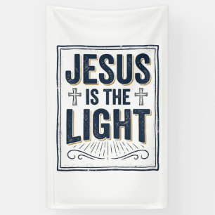 Jesus Is Het Licht Vintage Christelijk T-Shirt Spandoek
