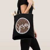 Jesus is het middelpunt Luipaardprint Tote Bag (Dichtbij)