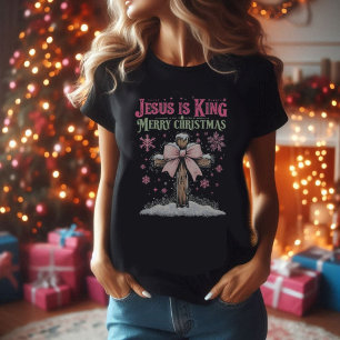 Jesus Is King Black T- shirt Vrouwenkerst
