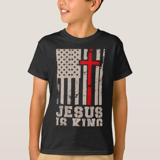 Jesus Is King Christ Lord Patriotic Christian Amer T-shirt (Voorkant)
