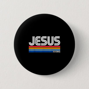 Jesus Is King Christelijk Kruis God Geloven Bijbel Ronde Button 5,7 Cm