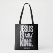 Jesus Is King Christian Bible Scripture Quote Pull Tote Bag (Voorkant)