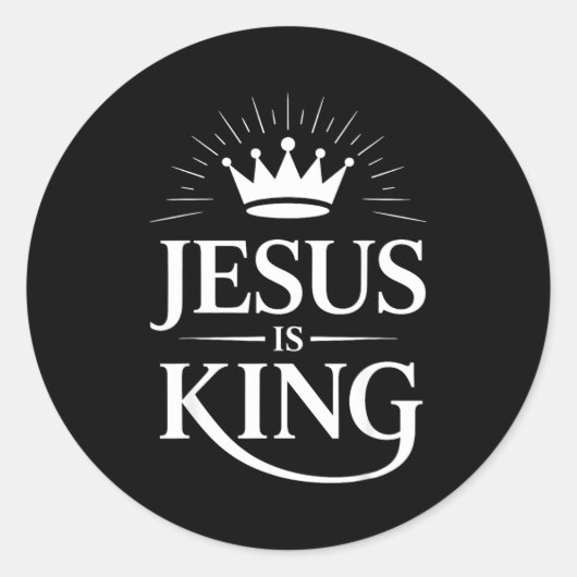 Jesus Is King Christian  Ronde Sticker (Voorkant)
