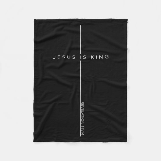 Jesus Is King Cross Christian Faith Bible Verse  Fleece Deken (Voorkant)