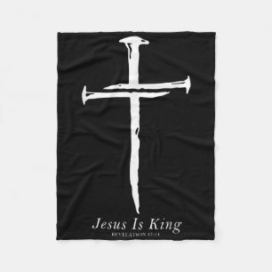 Jesus is King Funny Kruisnagels Christelijk Fleece Deken