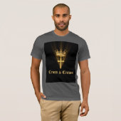 Jesus Is King Gold Crown Christian Men’s T-Shirt (Voorkant volledig)