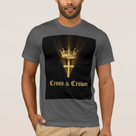 Jesus Is King Gold Crown Christian Men’s T-Shirt (Voorkant)