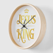 Jesus Is King Gouden Kroon Minimalistische Wandklo (Hoek)