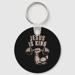 Jesus Is King Halter Cross Funny Christelijke Work Sleutelhanger