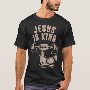 Jesus Is King Halter Cross Funny Christelijke Work T-shirt