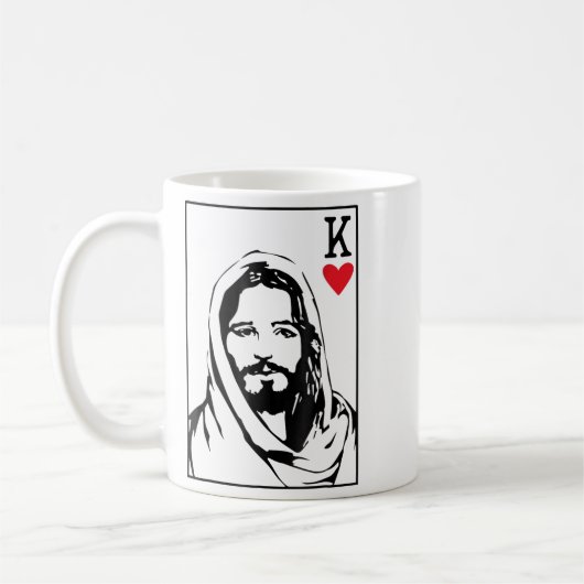 Jesus Is King Jesus King Of Hearts Card Christian  Koffiemok (Links)