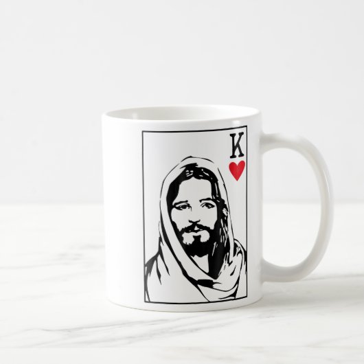 Jesus Is King Jesus King Of Hearts Card Christian  Koffiemok (Rechts)