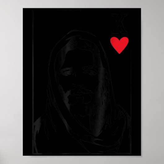Jesus Is King Jesus King Of Hearts Card Christian  Poster (Voorkant)
