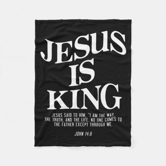 Jesus Is King John Bible Verse Christian Religious Fleece Deken (Voorkant)