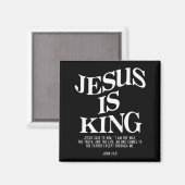 Jesus Is King John Bible Verse Christian Religious Magneet (Voorkant / Achterkant)