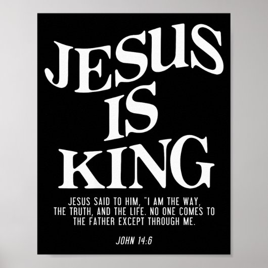 Jesus Is King John Bible Verse Christian Religious Poster (Voorkant)