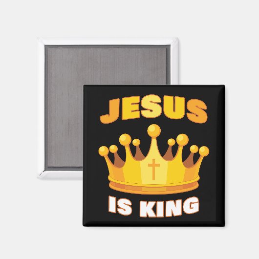JESUS is King - Kinder & Familie Christelijk Geloo Magneet (Voorkant / Achterkant)