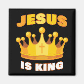 JESUS is King - Kinder & Familie Christelijk Geloo Magneet (Voorkant)