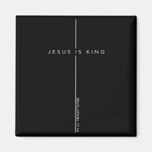 Jesus Is King Kruis Christelijk Geloof Bijbelvers Magneet