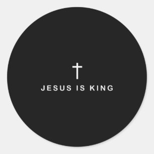 Jesus Is King Kruis Subtiel Christelijk Minimaal R Ronde Sticker
