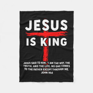 Jesus Is King Mannen Vrouwen Christelijk Cross Boy Fleece Deken