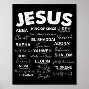 Jesus Is King Namen Van God Hebreeuws Jezus Christ Poster